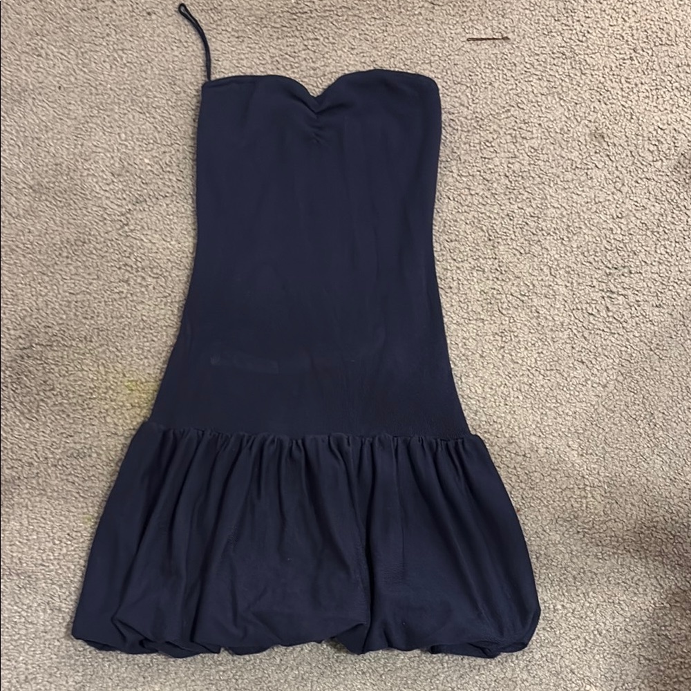 Freshman Blue Babydoll Strapless Dress